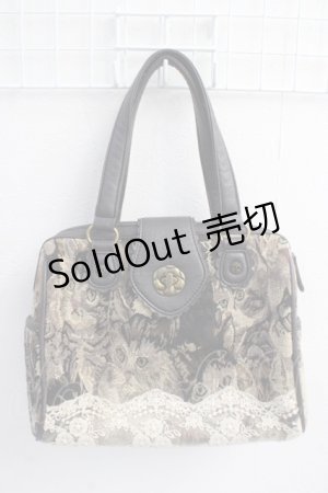 画像: axes femme / 猫柄ゴブランバック  ブラウン Y-25-05-14-013-AX-BG-SZ-ZY