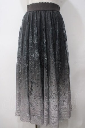 画像: axes femme /  グラデレースサーキュラースカート  グレー Y-25-05-14-121-AX-SK-SZ-ZY