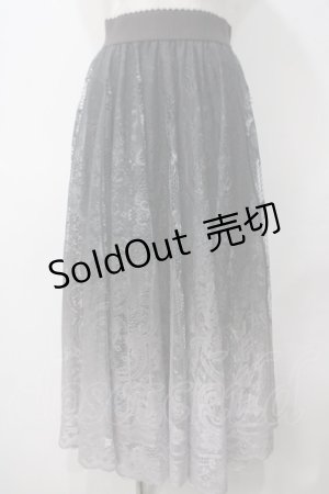 画像: axes femme /  グラデレースサーキュラースカート  グレー Y-25-05-14-121-AX-SK-SZ-ZY
