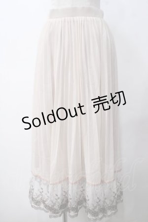 画像: axes femme / カラー刺繍プリーツスカート M アワピンク Y-25-05-14-130-AX-SK-SZ-ZY
