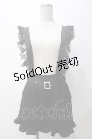 画像: Ank Rouge / レースドッキングサス付きキュロット M 黒 Y-25-05-14-136-CA-PA-SZ-ZY