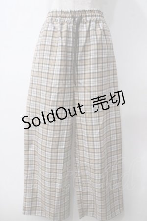 画像: PUNK / チェックイージーワイドパンツ F キャメル Y-25-05-14-140-PU-PA-SZ-ZT113