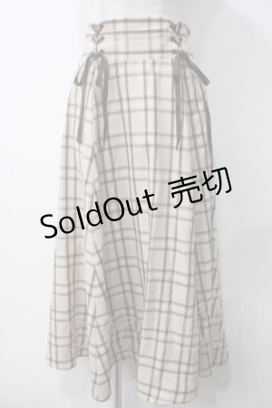 画像: axes femme / 編上ミディ丈フレアスカート M ベージュ Y-25-05-14-144-AX-SK-SZ-ZY