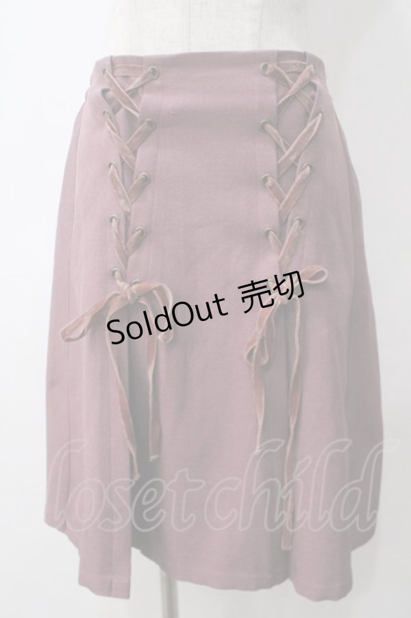 画像1: axes femme POETIQUE / レースアップデザインスカート M ピンク Y-25-05-14-148-AX-SK-SZ-ZT166 (1)