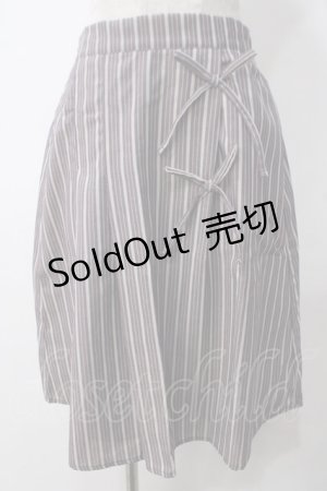 画像: axes femme POETIQUE / ストライプリボンスカート M ワイン Y-25-05-14-149-AX-SK-SZ-ZI