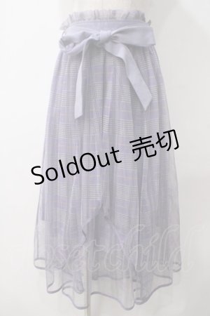 画像: axes femme POETIQUE / シアーチェック×レーススカート M ラベンダー Y-25-05-14-150-AX-SK-SZ-ZY