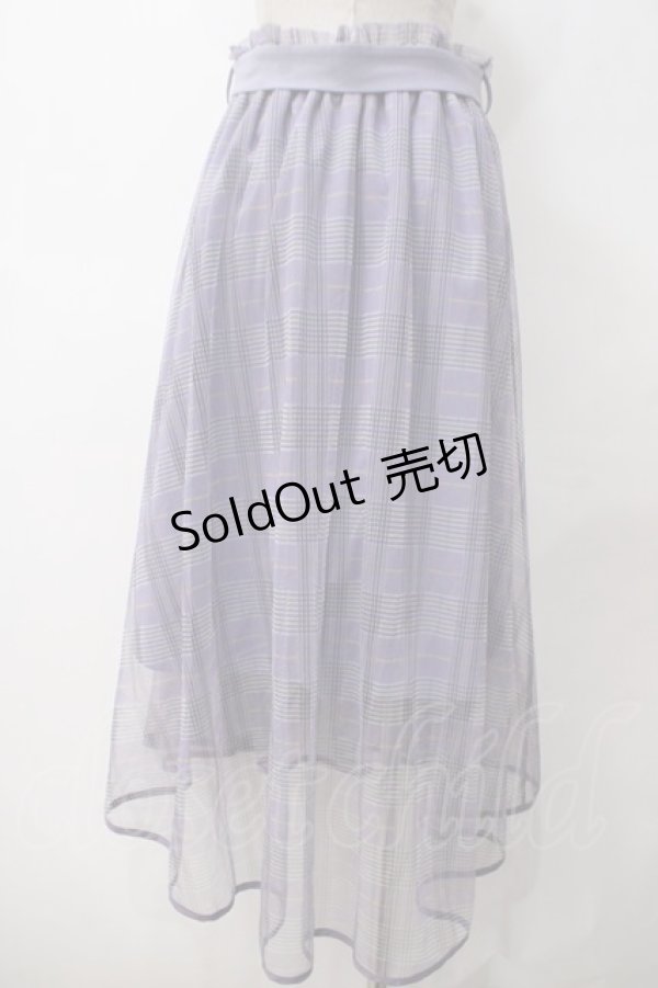 画像2: axes femme POETIQUE / シアーチェック×レーススカート M ラベンダー Y-25-05-14-150-AX-SK-SZ-ZY (2)