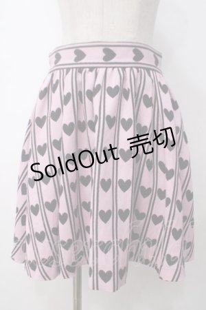画像: MILK / ハートレジメンタルスカート  ピンク×ブラック Y-25-05-14-162-ML-SK-SZ-ZY