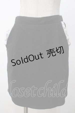 画像: E hyphen world gallery / ミニ裏毛フリルミニスカート S 黒 Y-25-05-14-170-LO-SK-SZ-ZY