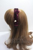 画像2: axes femme / ベロアリボンカチューシャ  ワイン Y-25-05-14-016-AX-AC-SZ-ZT208-F001 (2)