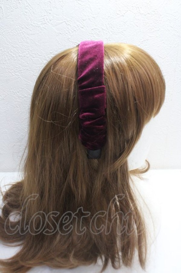 画像3: axes femme / ベロアリボンカチューシャ  ワイン Y-25-05-14-016-AX-AC-SZ-ZT208-F001 (3)