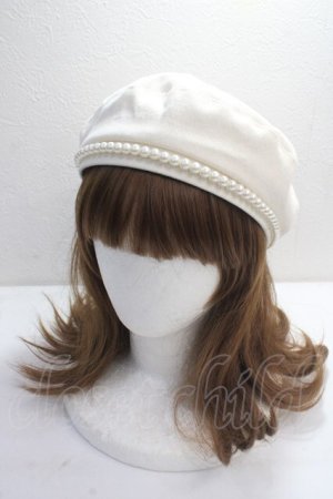 画像: axes femme POETIQUE / パールデザインベレー帽  生成り Y-25-05-14-017-AX-SK-SZ-ZY