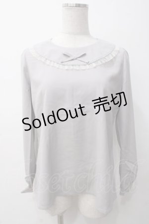 画像: Fi.n.t / フリルリボンブラウス  グレー Y-25-05-14-023-CA-BL-AS-ZT455