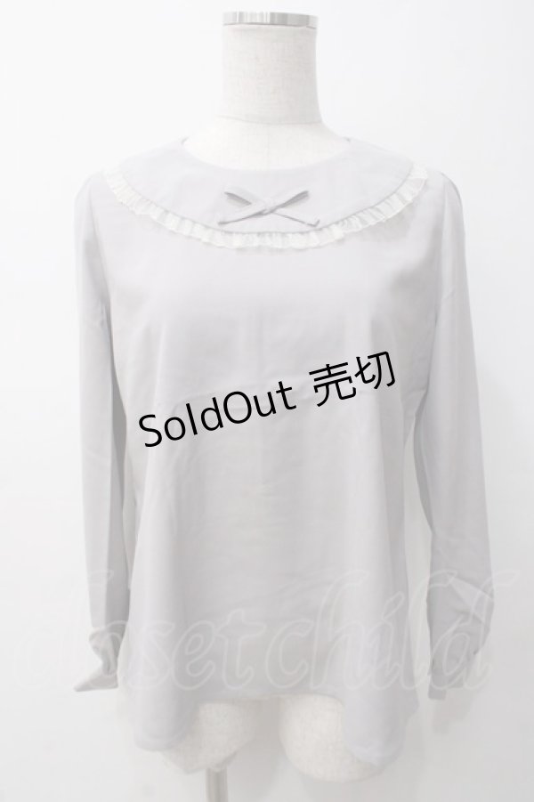 画像1: Fi.n.t / フリルリボンブラウス  グレー Y-25-05-14-023-CA-BL-AS-ZT455 (1)