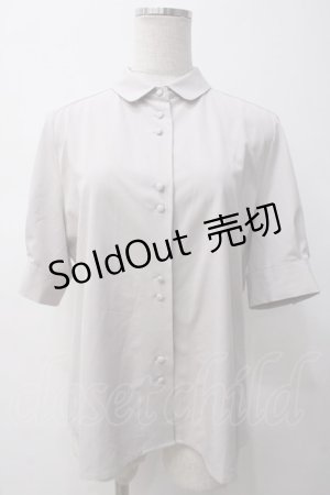 画像: F i.n.t / リボンタイ付きスモールカラー5分袖シャツ F ラベンダー Y-25-05-14-028-CA-BL-SZ-ZY
