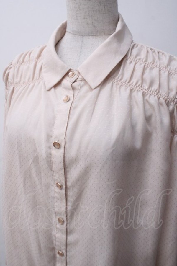 画像3: axes femme POETIQUE / ドットドビーシャーリングブラウス M 生成り Y-25-05-14-030-AX-BL-SZ-ZY (3)