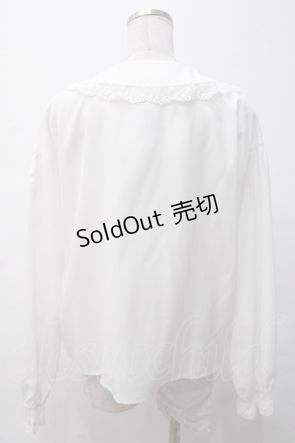 画像2: Secret Honey / 王冠刺繍レースブラウス 2 白 Y-25-05-14-031-CA-BL-SZ-ZY (2)
