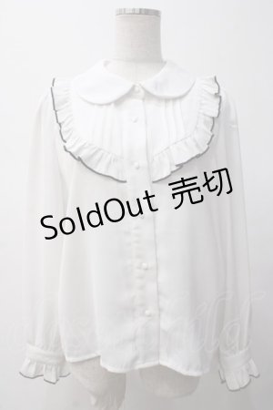 画像: evelyn / Uフリルブラウス  白 Y-25-05-14-033-LO-BL-SZ-ZY