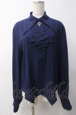 画像: Princess Chronicles / 男爵令嬢のリボン刺繍ブラウス L ネイビー Y-25-05-14-035-PU-BL-SZ-ZY