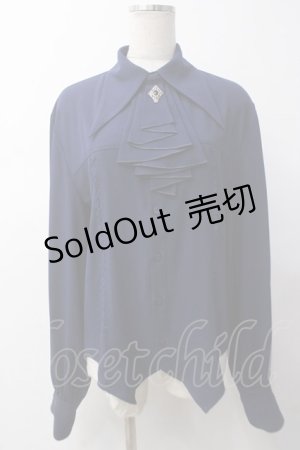 画像: Princess Chronicles / 男爵令嬢のリボン刺繍ブラウス L ネイビー Y-25-05-14-035-PU-BL-SZ-ZY
