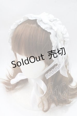 画像: fancy doll / フリルチャームヘッドドレス  白 Y-25-05-16-061-PU-AC-SZ-ZY