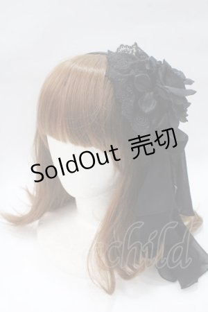 画像: ATELIER PIERROT / クロスローズカチューシャ  黒 Y-25-05-16-066-EL-AC-SZ-ZY