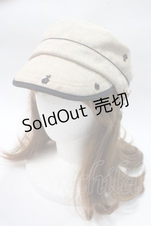 画像: axes femme / 刺繍キャスケット  ベージュ Y-25-05-16-072-AX-AC-AS-ZT-K011
