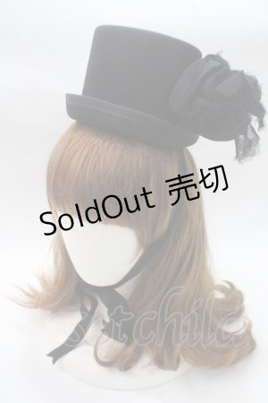 画像: BPN / 薔薇コサージュミニハット  黒 Y-25-05-16-075-GO-AC-SZ-ZY