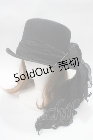 画像: BPN / シルクハット  黒 Y-25-05-16-076-GO-AC-SZ-ZY