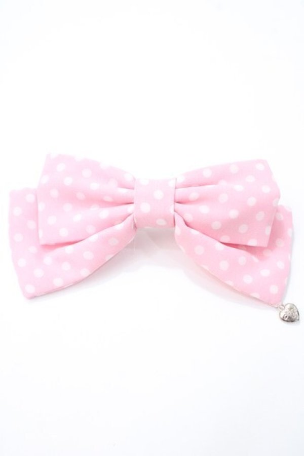 画像1: Angelic Pretty / ドットシフォンDollyバレッタ  ピンク Y-25-05-16-033-AP-AC-SZ-ZY (1)