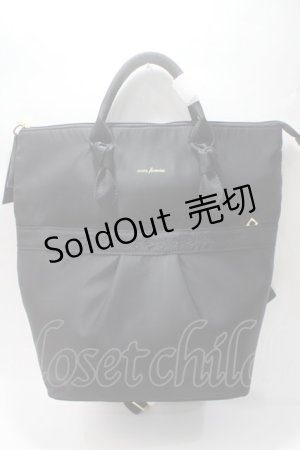 画像: axes femme / モチーフ刺繍ナイロンリュック  黒 Y-25-05-16-052-AX-BG-SZ-ZT335