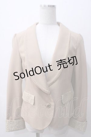 画像: 【SALE】axes femme / カフス付きショールカラージャケット M ベージュ Y-25-05-19-053-AX-JA-SZ-ZT072