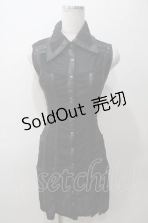 画像: Ozz Croce / 後ろ編上げメッシュワンピース  黒 Y-25-05-19-066-OO-OP-SZ-ZY