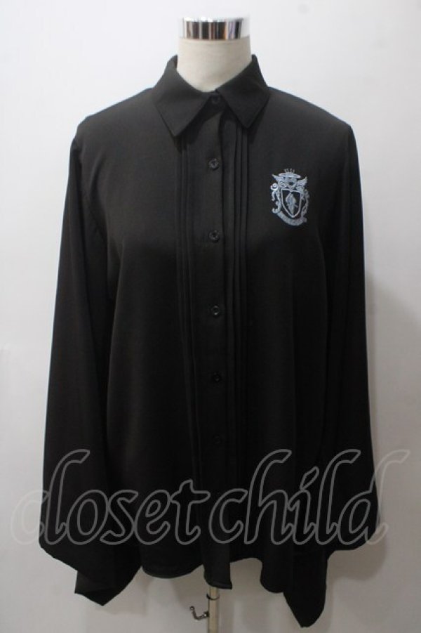 画像1: NieR Clothing / 着物袖風シャツ  黒 Y-25-05-19-073-PU-BL-SZ-ZY (1)