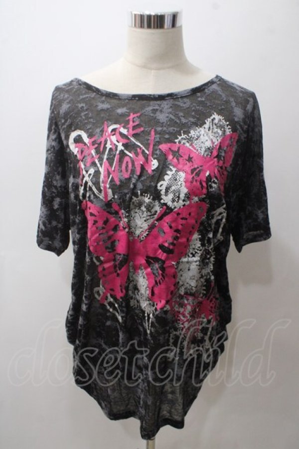 画像1: PEACE NOW / ラメptタイダイトップス M 黒×グレー Y-25-05-19-080-PU-TO-SZ-ZY (1)