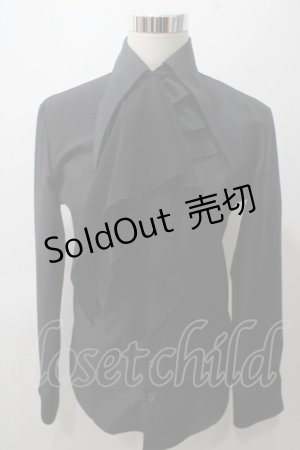 画像: BPN FOR MEN / ジャボ付きブラウス M 黒 Y-25-05-19-083-GO-BL-SZ-ZY