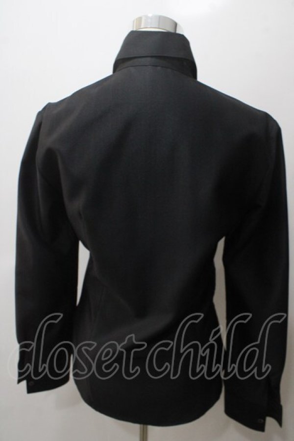 画像2: BPN FOR MEN / ジャボ付きブラウス M 黒 Y-25-05-19-083-GO-BL-SZ-ZY (2)
