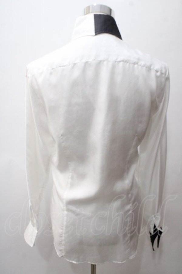 画像2: BPN FOR MEN / バイカラーシャツ M 白 Y-25-05-19-084-GO-BL-SZ-ZY (2)