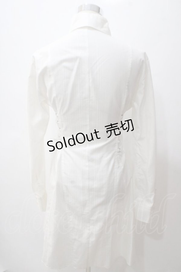 画像2: BPN FOR MEN / シャドーストライプロングシャツ M 白 Y-25-05-19-085-GO-BL-SZ-ZY (2)