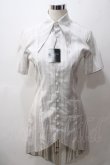 画像1: BPN FOR MEN / ストライプ燕尾ロングシャツ M 白 Y-25-05-19-086-GO-BL-SZ-ZY (1)
