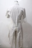 画像2: BPN FOR MEN / ストライプ燕尾ロングシャツ M 白 Y-25-05-19-086-GO-BL-SZ-ZY (2)