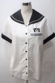 画像1: PEACE NOW / エビィちゃん刺繍セーラーブラウス M 白×黒 Y-25-05-19-087-PU-BL-SZ-ZY (1)