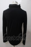 画像2: BPN FOR MEN / 編み上げハイネックカットソー M 黒 Y-25-05-19-088-GO-TO-SZ-ZY (2)