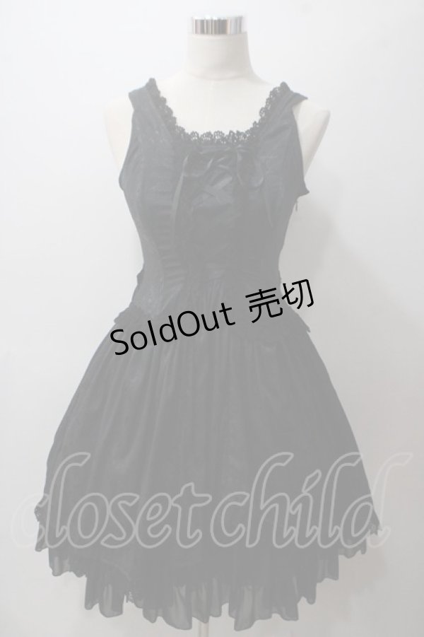 画像1: ALICE and the PIRATES / ローズバックリボンジャンパースカート  黒 Y-25-05-19-094-PA-OP-SZ-ZY (1)