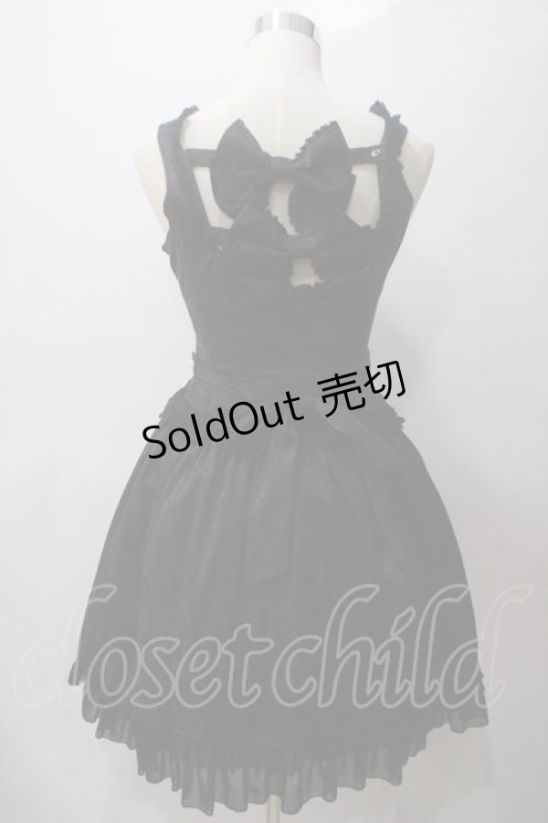 画像2: ALICE and the PIRATES / ローズバックリボンジャンパースカート  黒 Y-25-05-19-094-PA-OP-SZ-ZY (2)