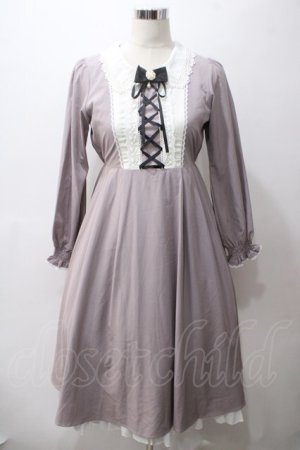 画像: axes femme kawaii / 襟デザインロング長袖ワンピース M ピンク Y-25-05-19-103-AX-OP-SZ-ZY