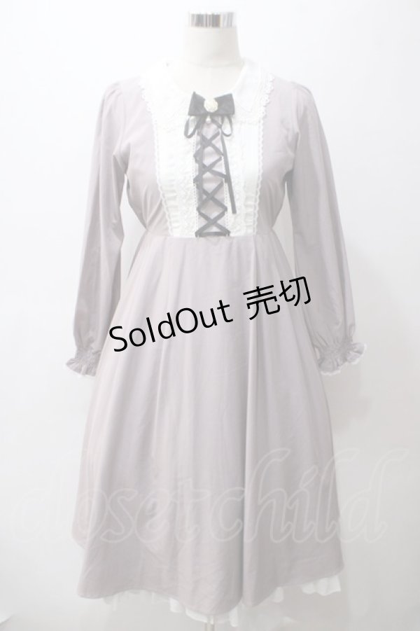 画像1: axes femme kawaii / 襟デザインロング長袖ワンピース M ピンク Y-25-05-19-103-AX-OP-SZ-OS (1)