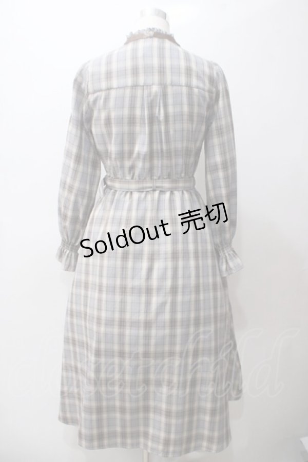 画像2: axes femme / プリーツ切替チェック柄ワンピース M 生成り Y-25-05-19-104-AX-OP-SZ-ZT073 (2)
