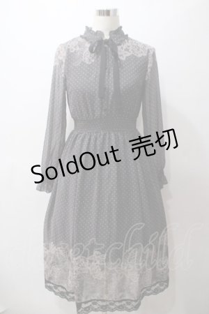 画像: axes femme / レース柄プリントワンピース M 黒 Y-25-05-19-114-AX-OP-SZ-ZI