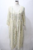 画像1: axes femme / 花柄シースルーロングカーディガン M イエロー Y-25-05-19-117-AX-TO-SZ-ZY (1)